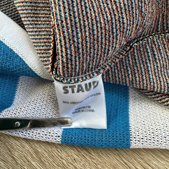 Staud Playa Toucan Intaria Tank Top Knit Blue White Stripe Size Small - Picture 4 of 11